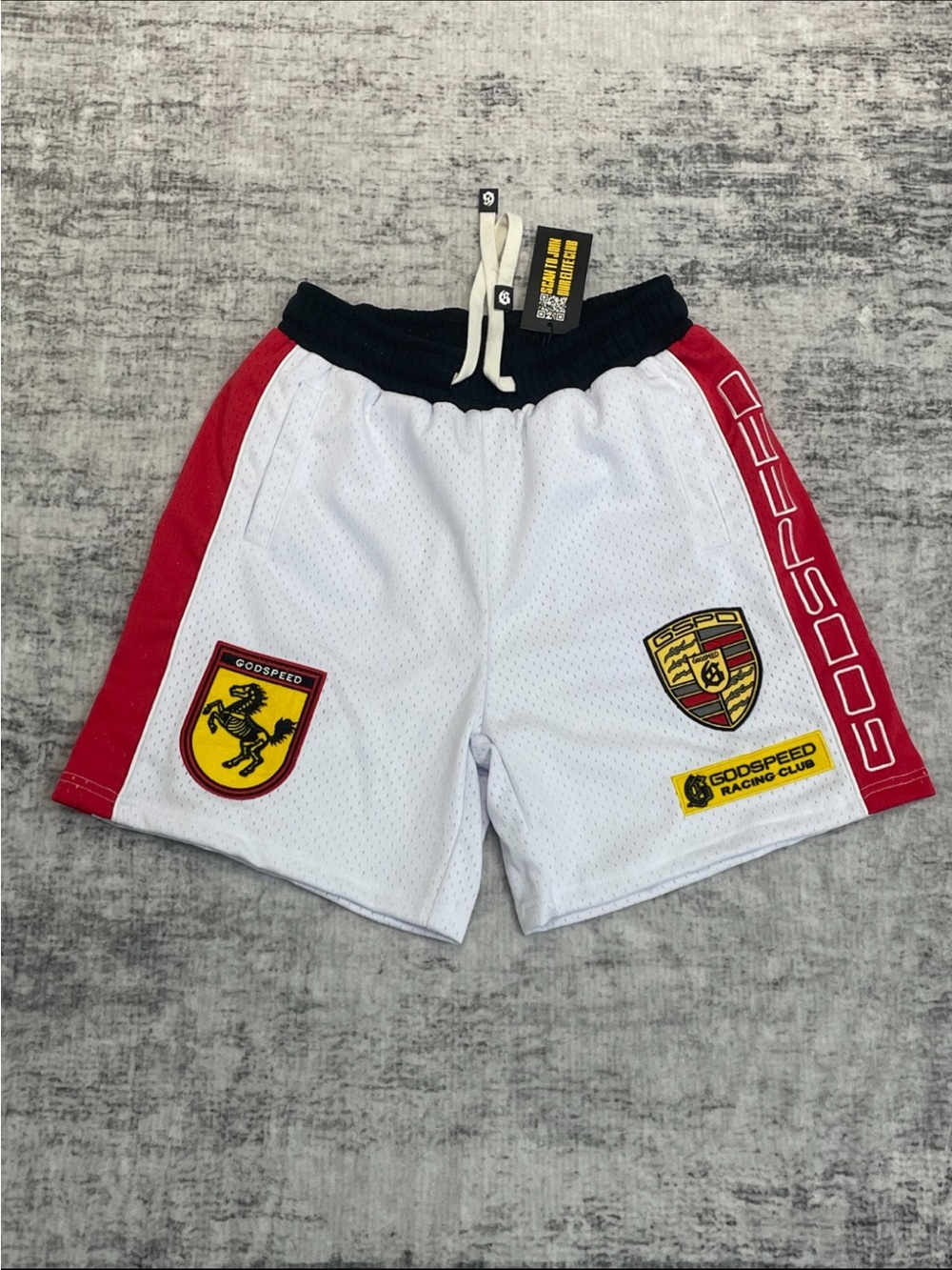 Godspeed White & Red Men’s Athletic Shorts